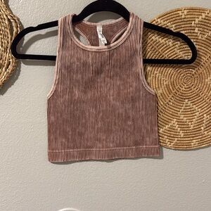Ribbed Tank Top - Brown